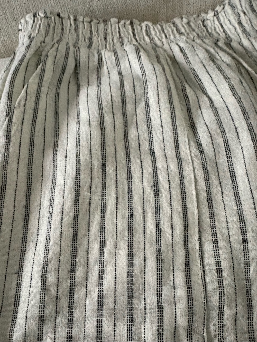 Time and Tru Striped Wide Leg Pant Cream and Black Size Med Elastic Waist Pullon - Picture 5 of 7